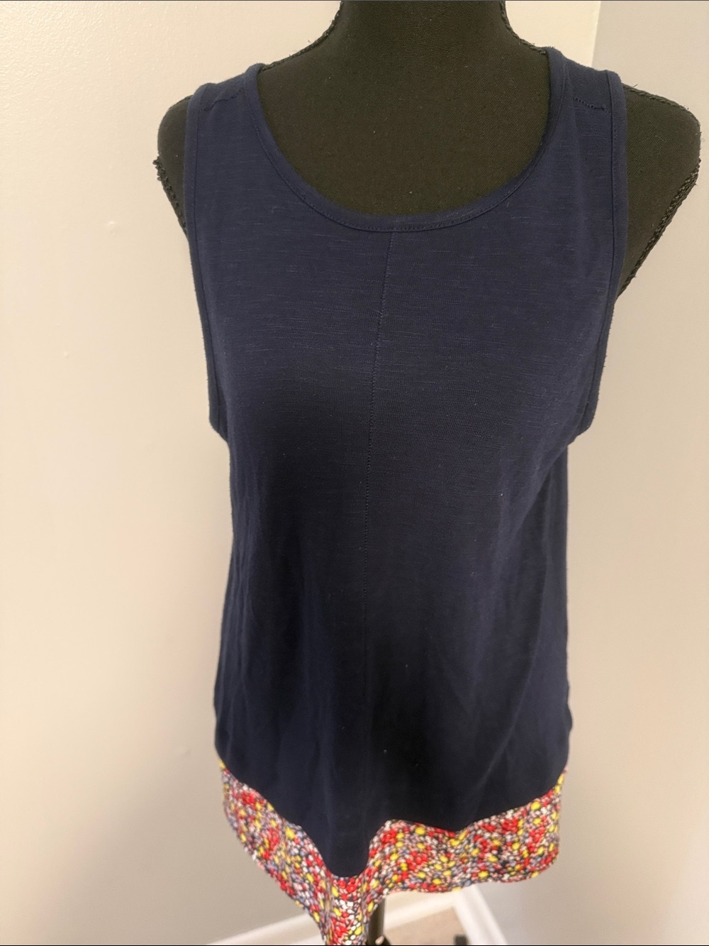 J. Crew Navy Scoop Neck Tank - Picture 2 of 4